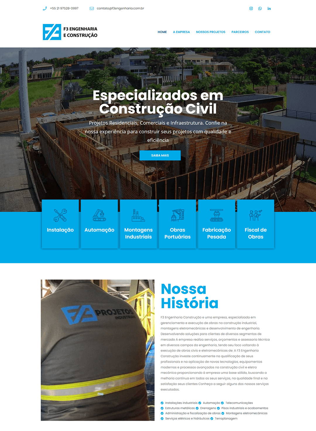 F3 Engenharia e Construção - Criação de Sites